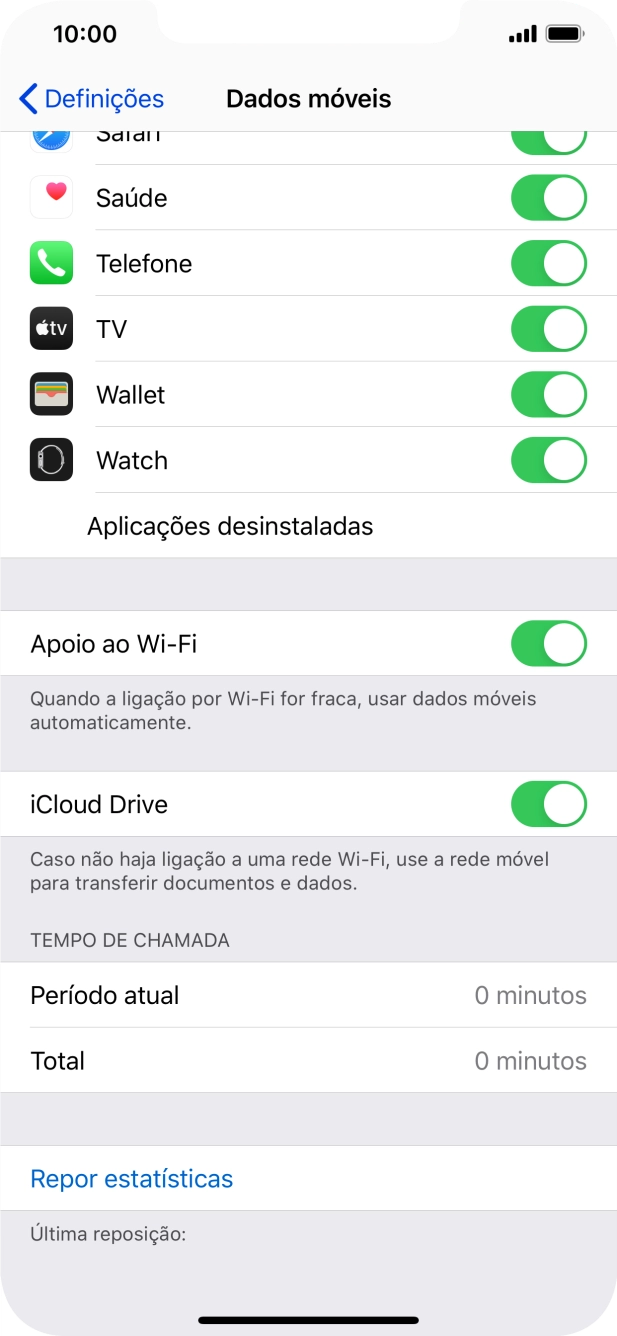 Para voltar ao ecrã inicial, deslize o dedo de baixo para cima a partir da base do ecrã.