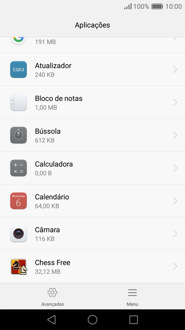 Prima a app pretendida.