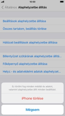 Válaszd az iPhone törlése lehetőséget.