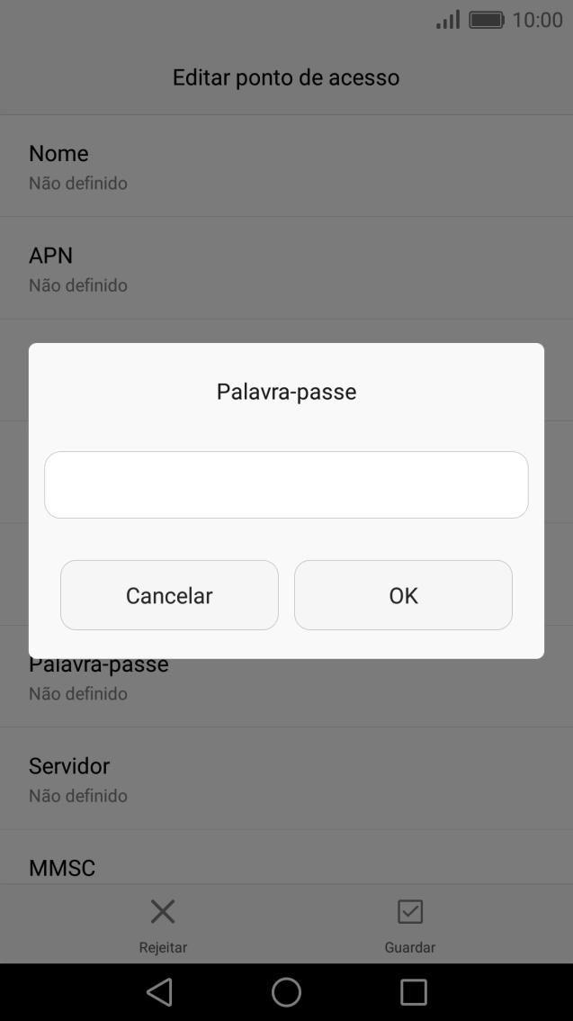Introduza vodafone e prima OK.