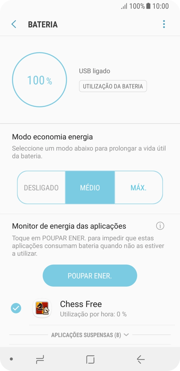 Prima a tecla de início para terminar e voltar ao ecrã inicial.