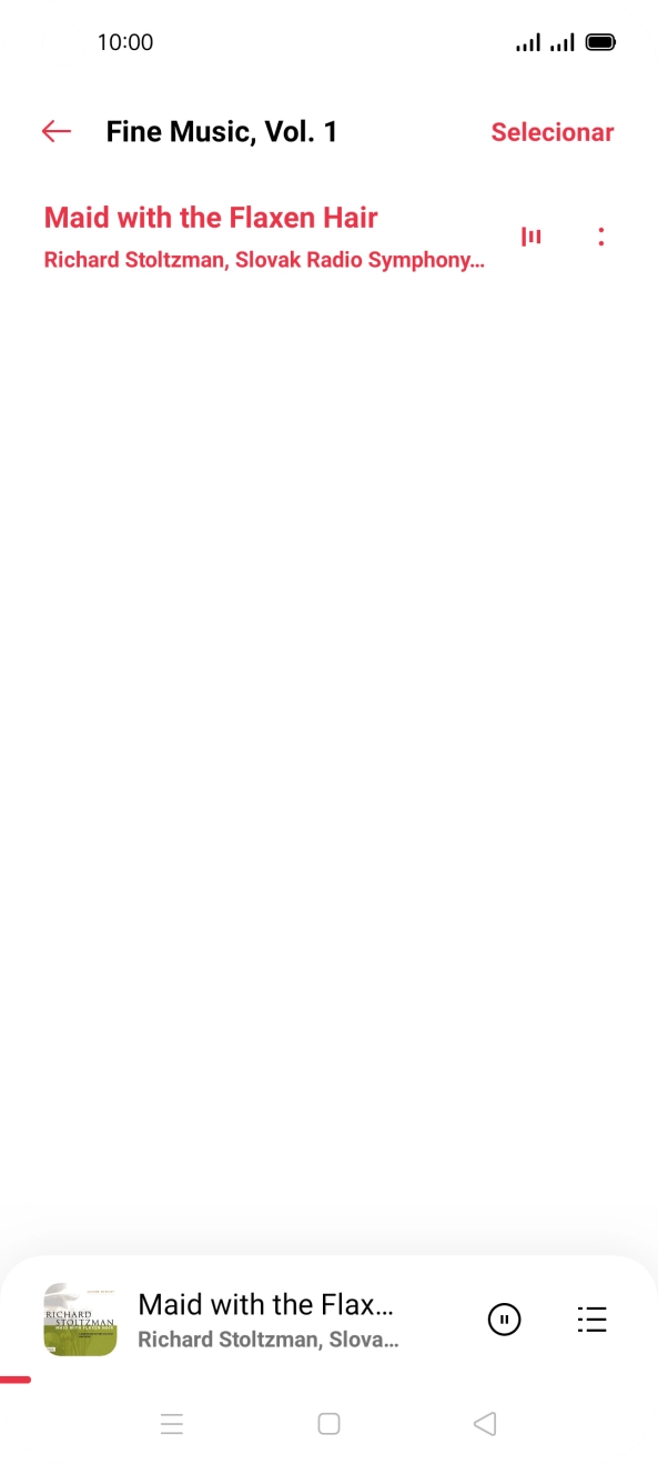 Prima o título da música na parte inferior do ecrã.