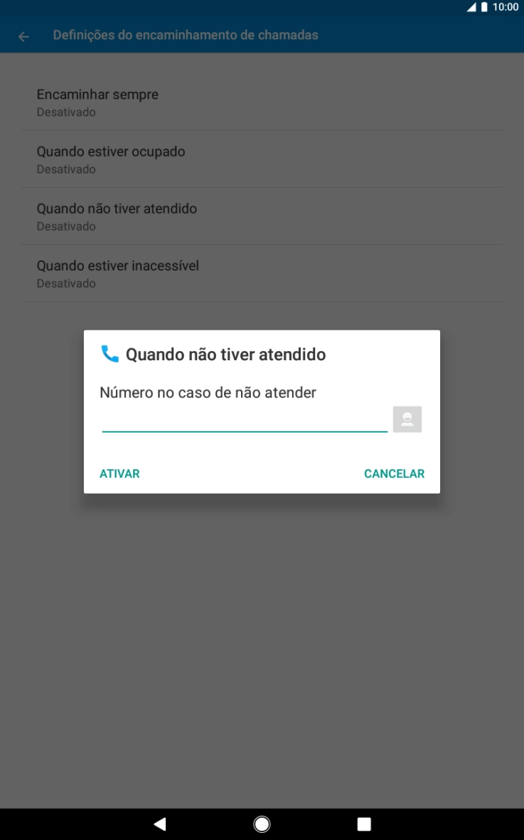 Introduza 123 e prima ATIVAR.