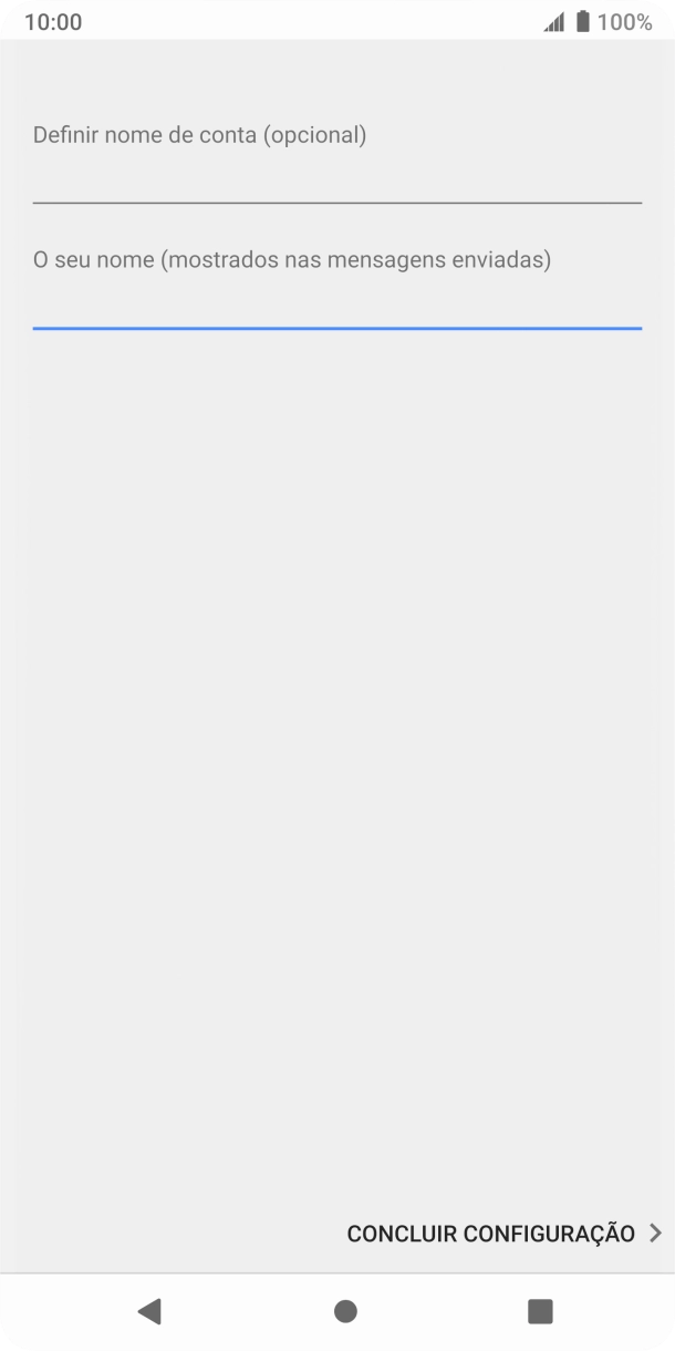 Prima CONCLUIR CONFIGURAÇÃO.