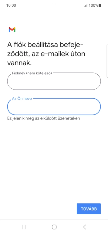 Válaszd a TOVÁBB lehetőséget.