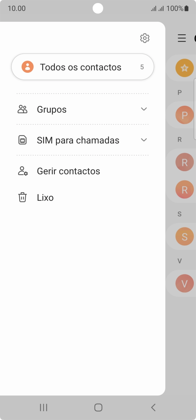 Prima Gerir contactos.