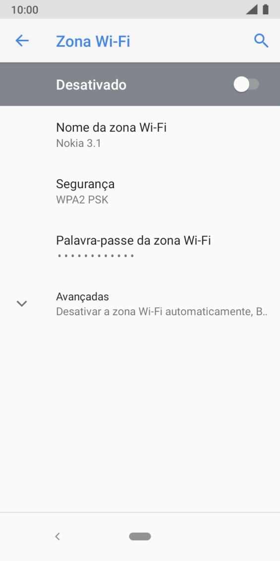 Prima Nome da zona Wi-Fi.