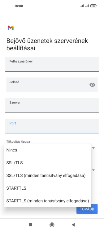 Válaszd a Nincs lehetőséget.
