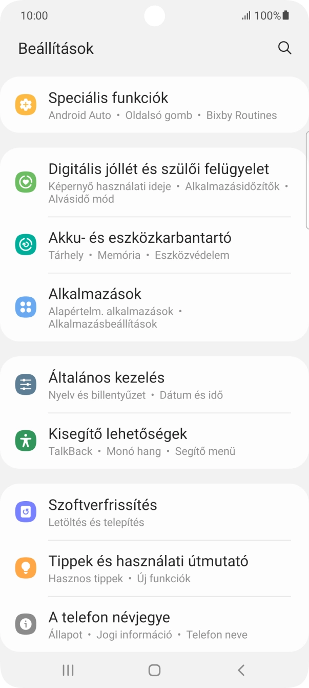 Válaszd az Általános kezelés lehetőséget.