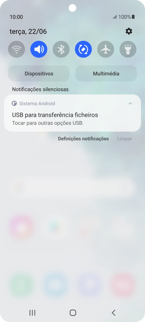 Prima Tocar para outras opções USB..