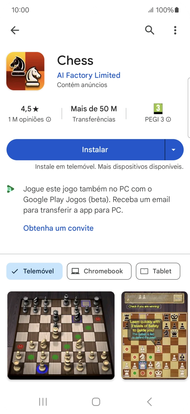 Prima Instalar e siga as indicações no ecrã para instalar a app.