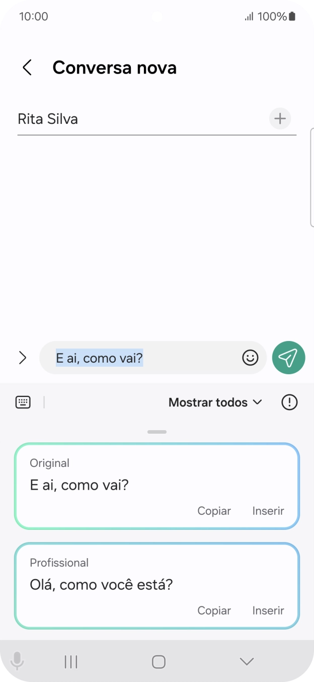 Prima a lista suspensa.