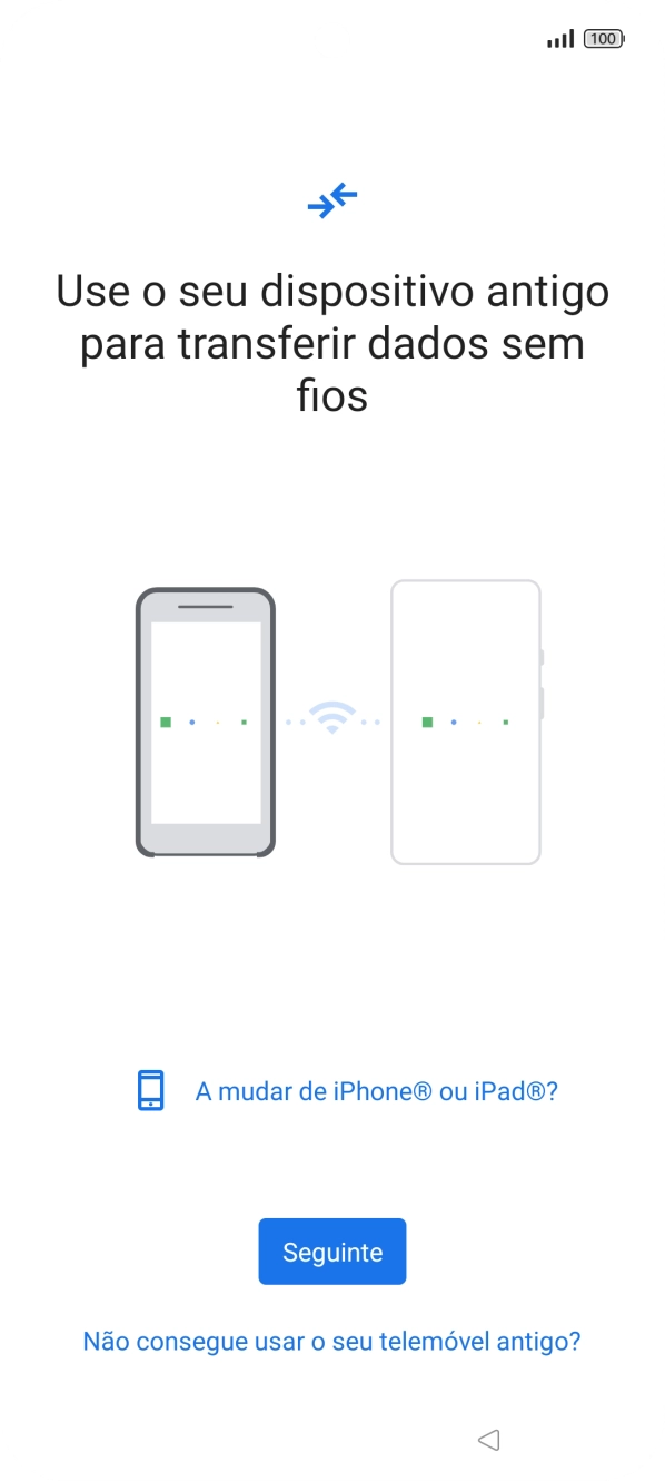 Siga as indicações no ecrã para transferir conteúdo de outro telefone.