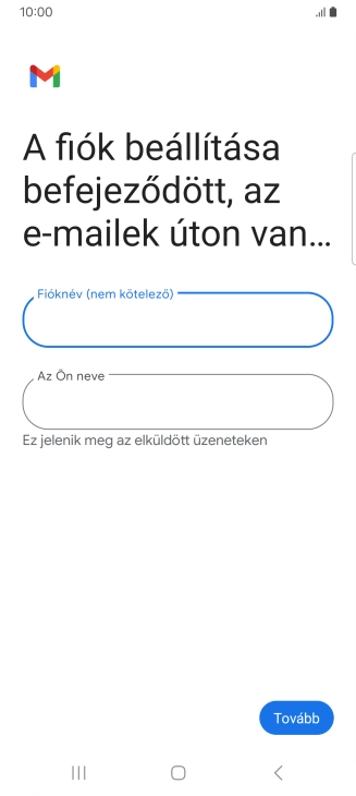 Kattints „Az Ön neve” alatti mezőre, és írd be a kívánt küldőnevet.