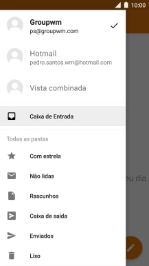 Prima a conta de e-mail pretendida.
