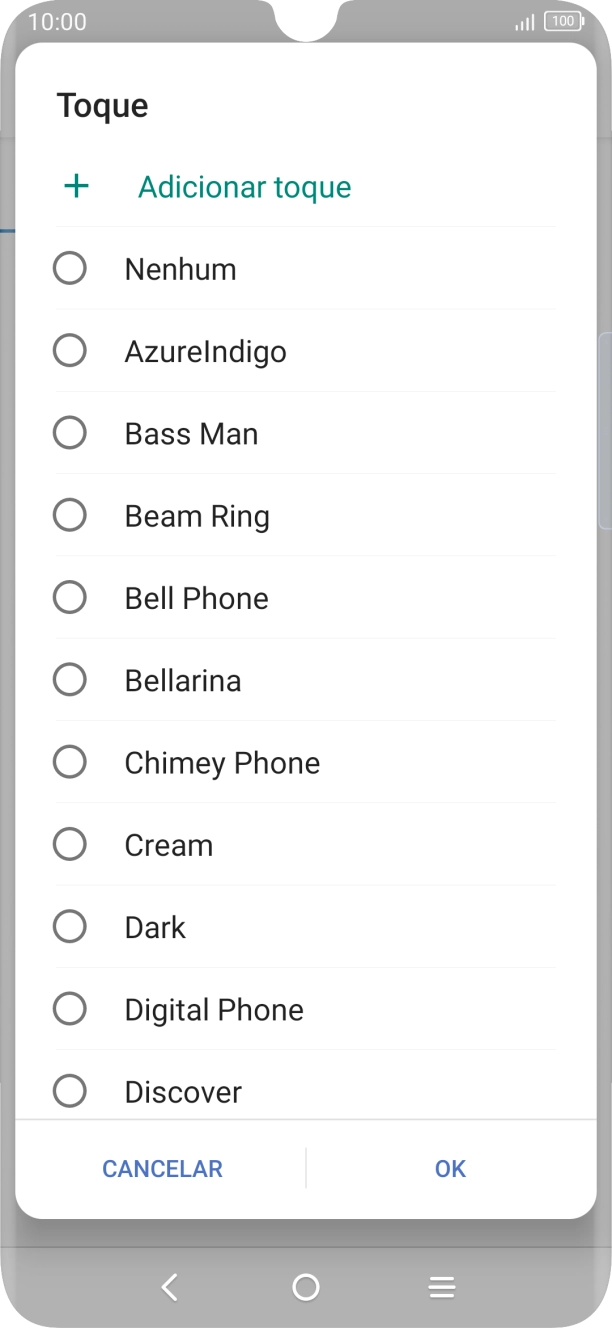Prima Adicionar toque.