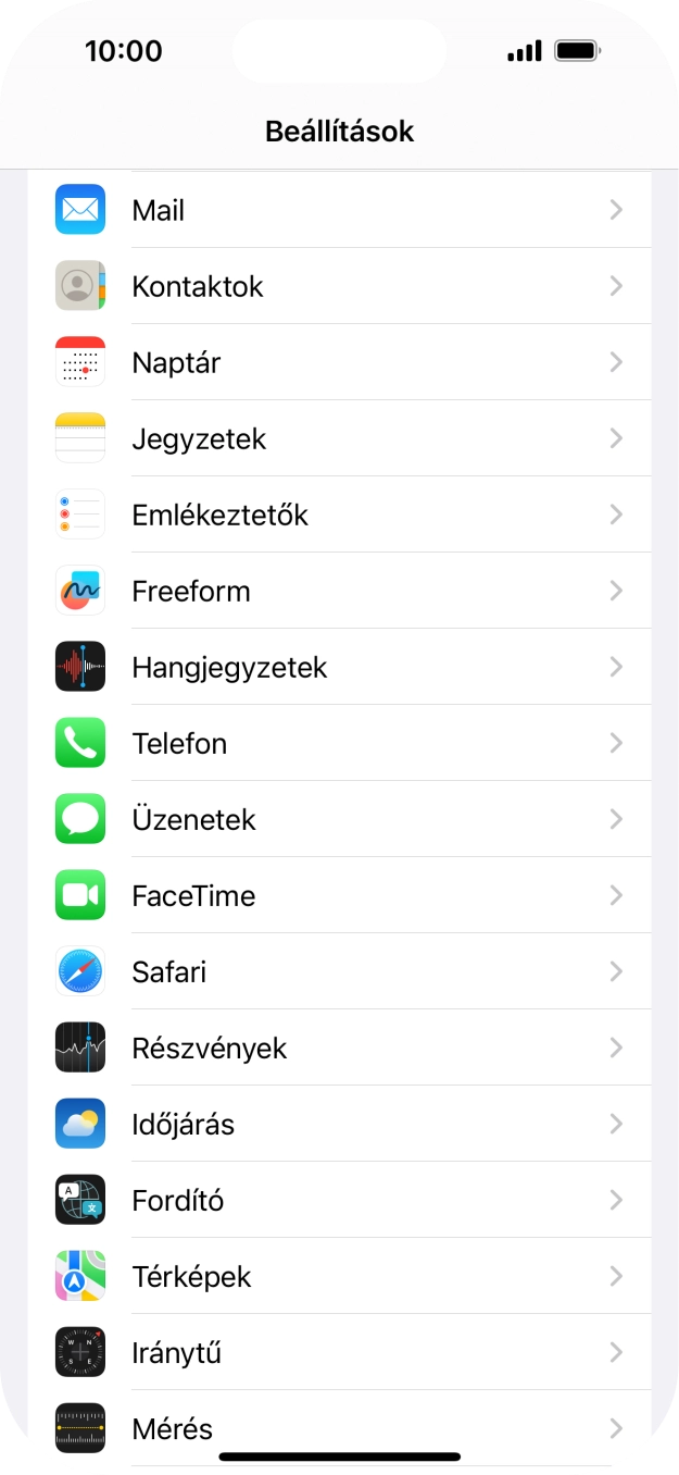 Válaszd az Üzenetek lehetőséget.
