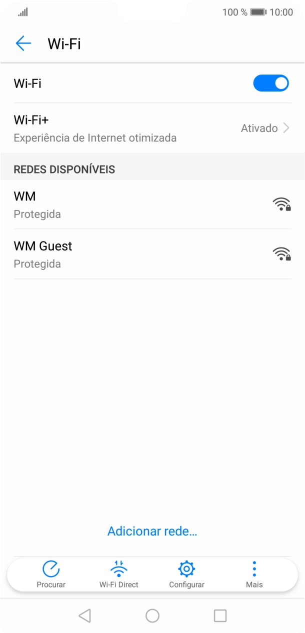 Prima a rede Wi-Fi pretendida.