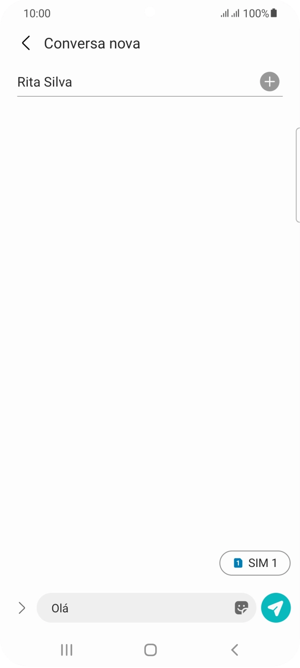 Prima o ícone para enviar quando terminar de escrever a sua mensagem curta.