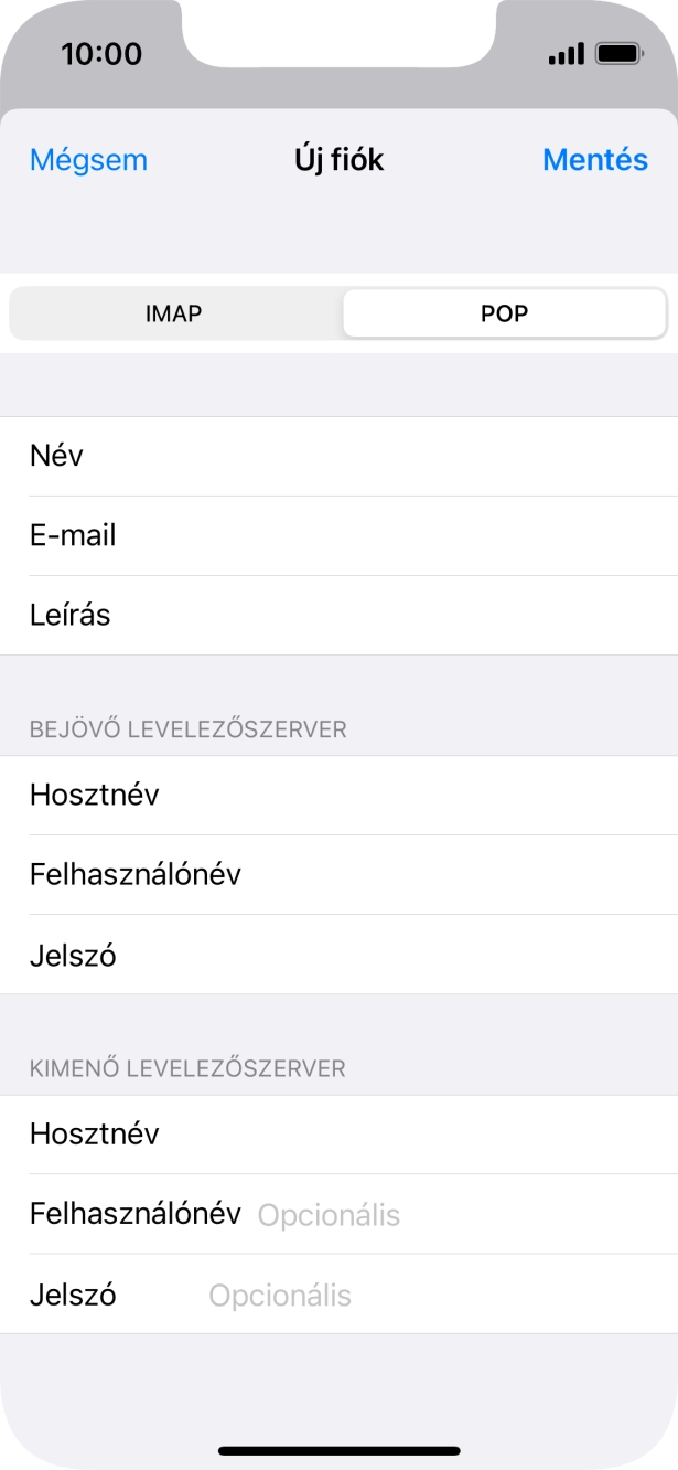 Kattints a Felhasználónév mezőre, és írd be az e-mail-fiókodhoz tartozó felhasználónevet.