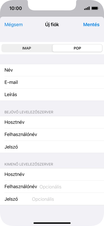 Kattints a Felhasználónév mezőre, és írd be az e-mail-fiókodhoz tartozó felhasználónevet.