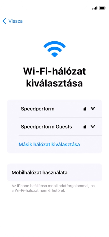 Válaszd ki a kívánt Wi-Fi hálózatot.