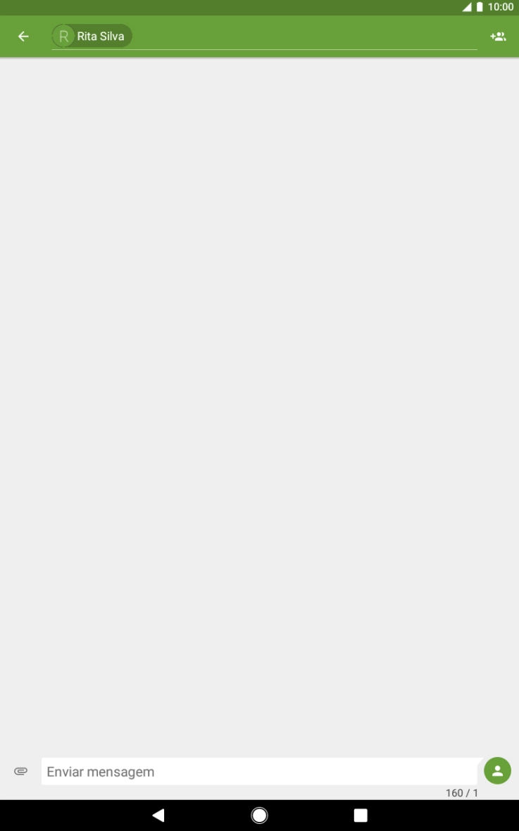 Prima o campo de escrita e escreva o texto da sua mensagem curta.