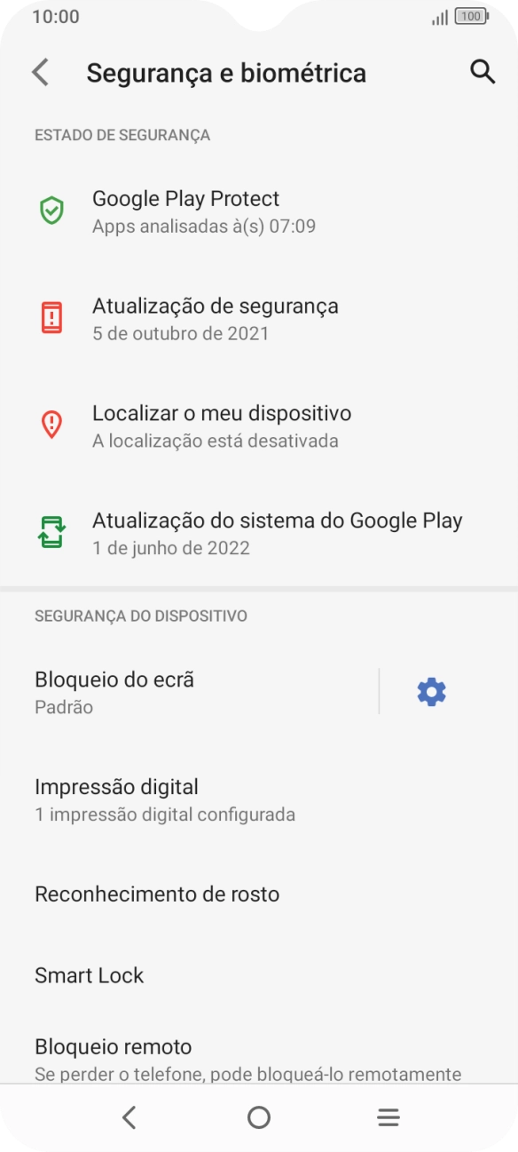 Prima Bloqueio do ecrã e introduza o código adicional de bloqueio do telefone que criou anteriormente.