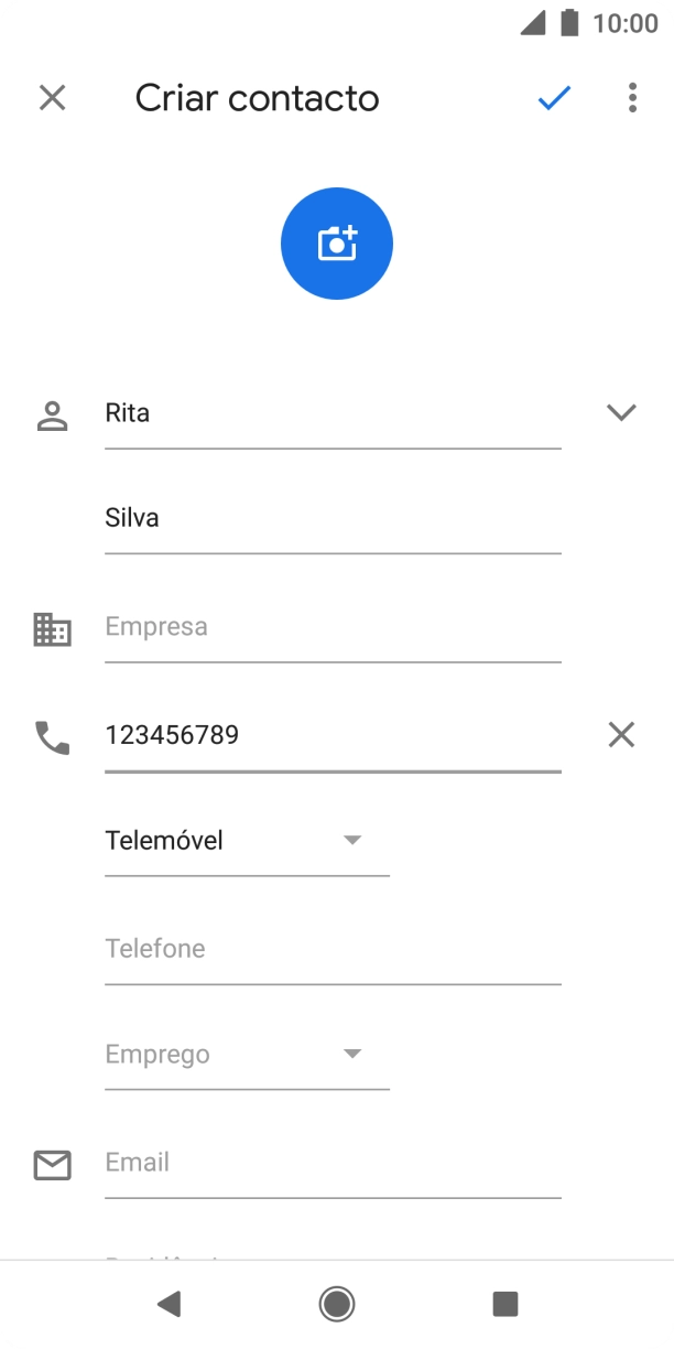 Prima o ícone para guardar.