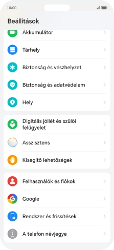 Válaszd a Felhasználók és fiókok lehetőséget.