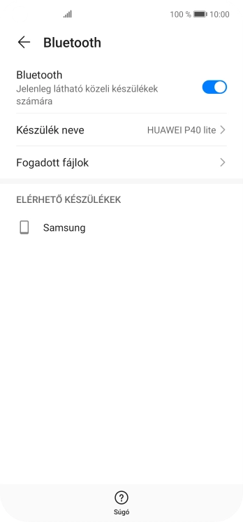 Válaszd ki a kívánt Bluetooth-eszközt, és kövesd a kijelzőn megjelenő utasításokat annak telefonodhoz történő csatlakoztatásához.