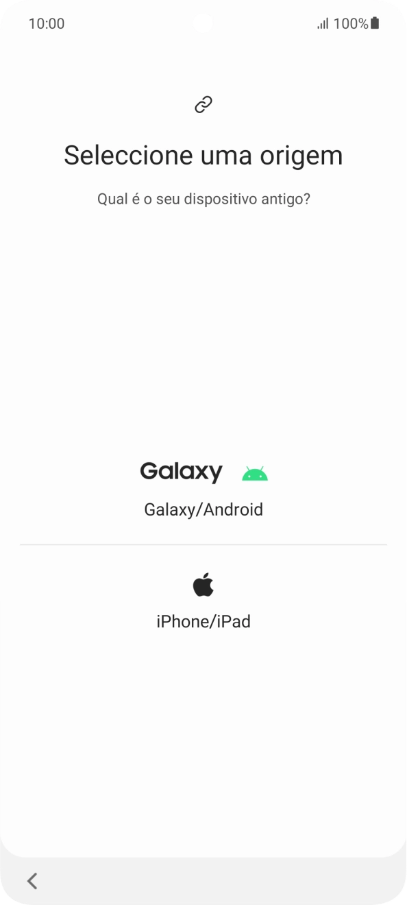Prima a definição pretendida e siga as indicações no ecrã para transferir conteúdo de outro telefone.