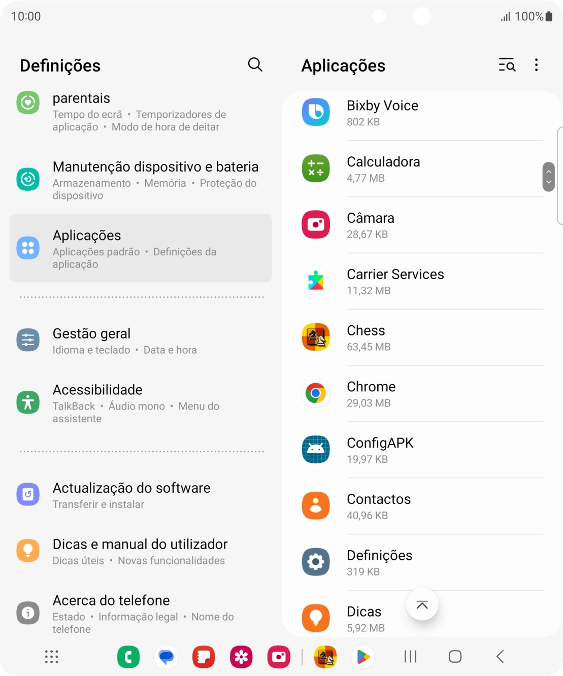 Prima a app pretendida.