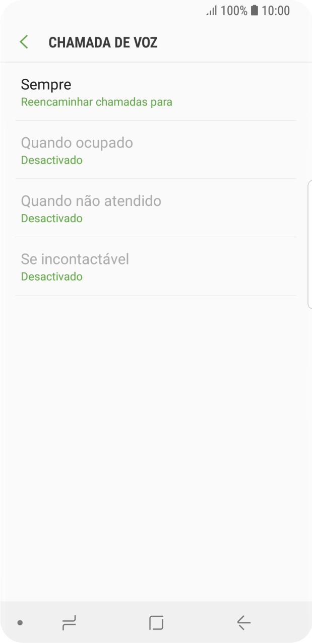Prima o tipo de desvio pretendido.