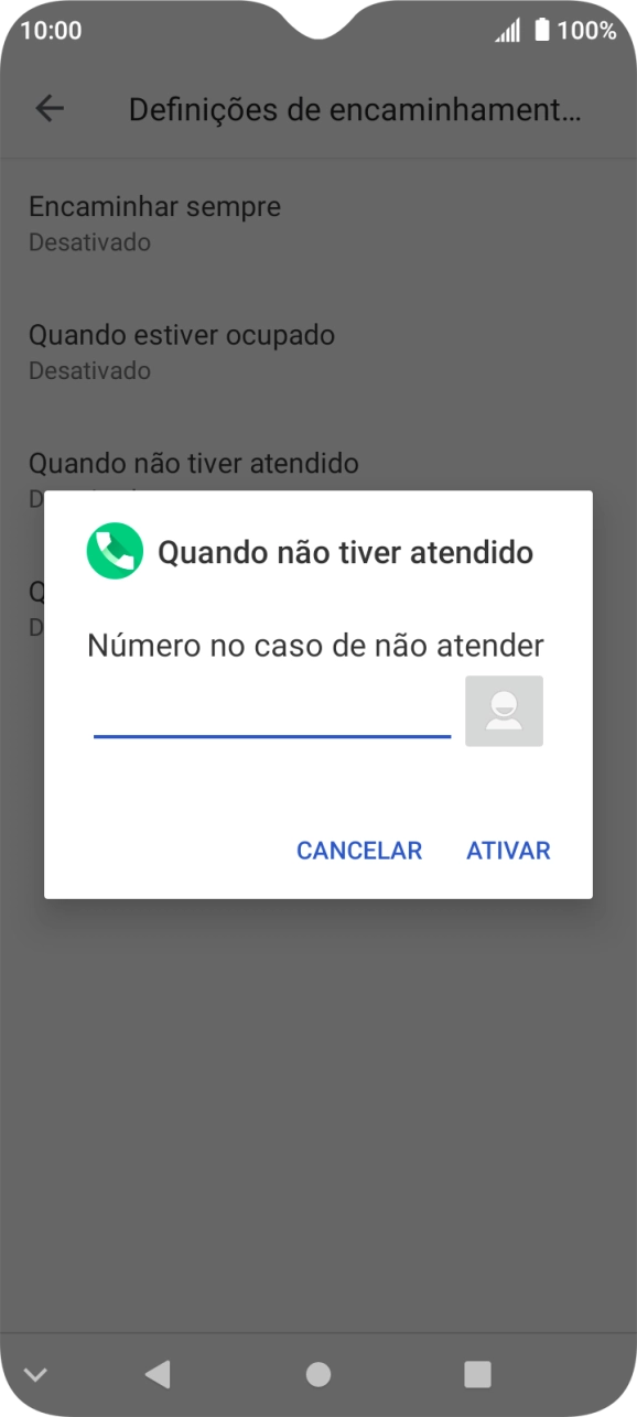 Introduza 123 e prima ATIVAR.