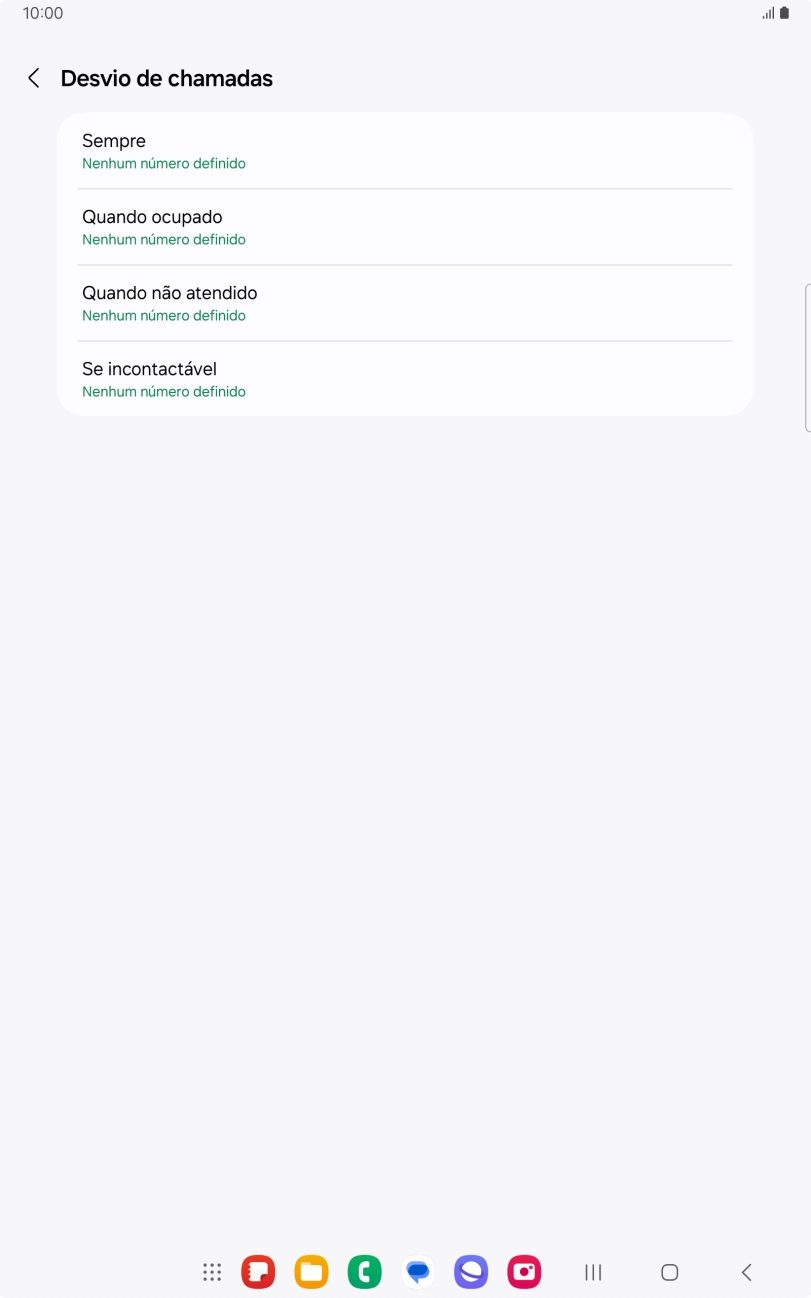 Prima o tipo de desvio pretendido.