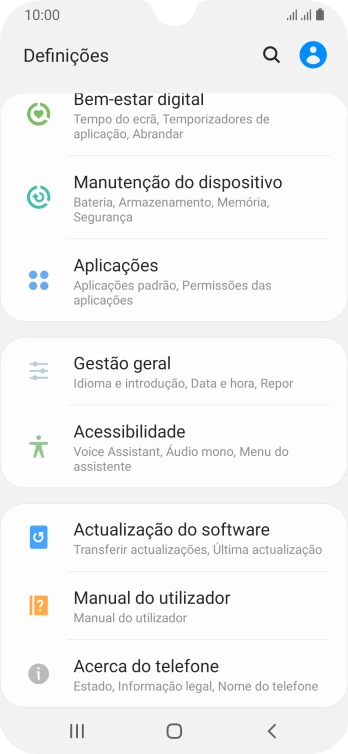 Prima Acerca do telefone.