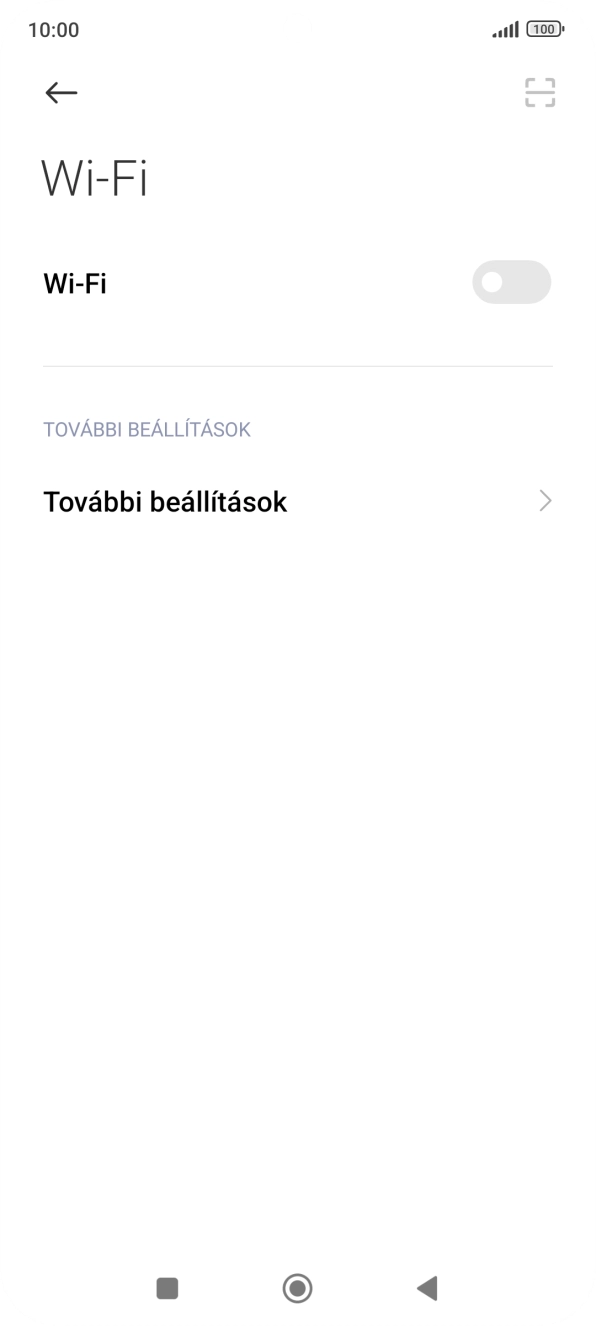 Kattints a „Wi-Fi” melletti csúszkára a funkció bekapcsolásához.
