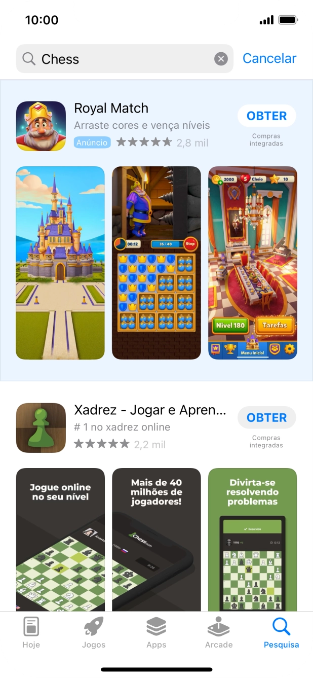 Prima a app pretendida.