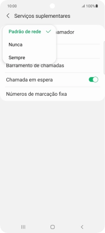 Prima Sempre para ativar a visualização do seu número.