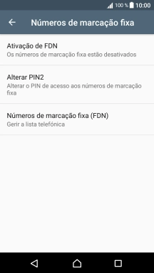 Prima Ativação de FDN para ativar a marcação permitida.