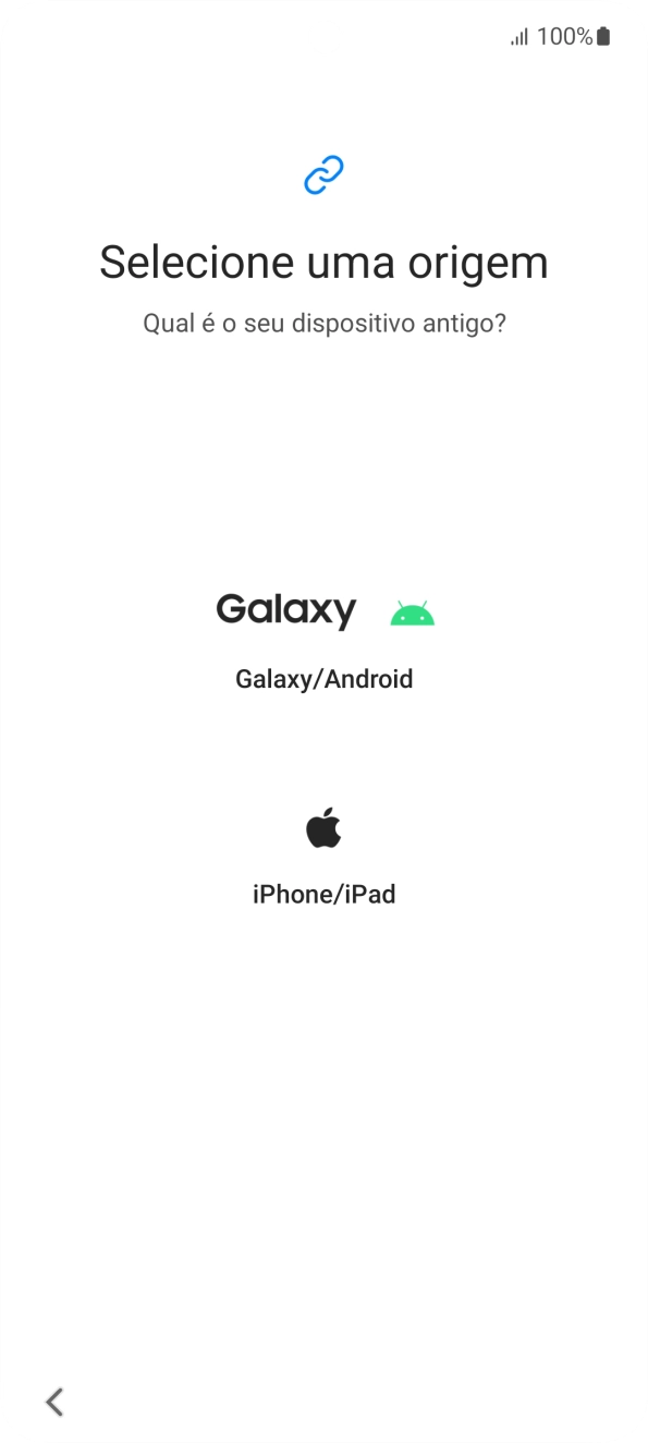 Prima a definição pretendida e siga as indicações no ecrã para transferir conteúdo de outro telefone.