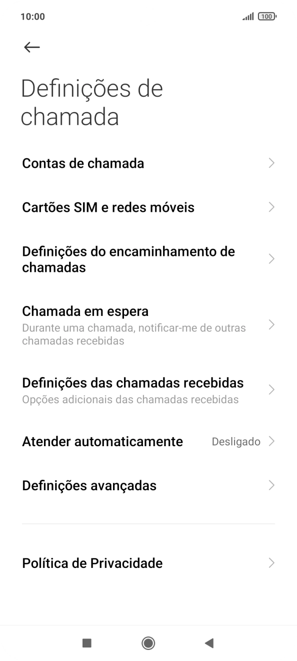 Prima Definições do encaminhamento de chamadas.
