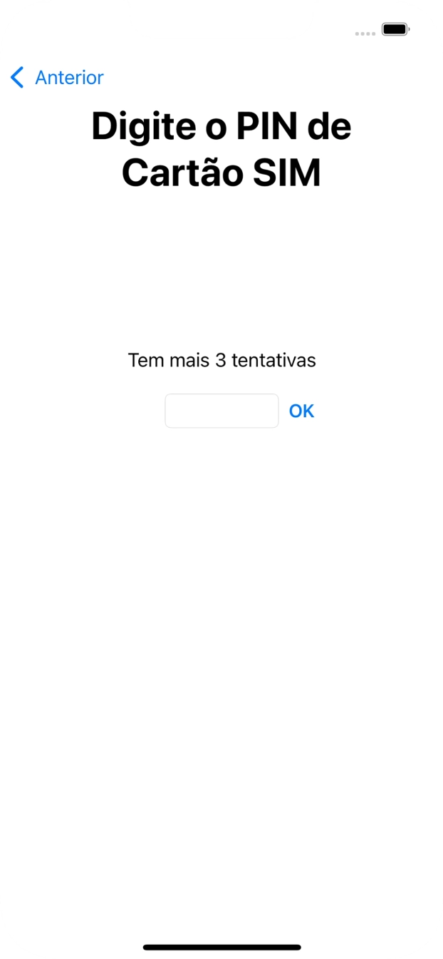 Se o cartão SIM estiver bloqueado, deve introduzir o código PIN e premir OK.