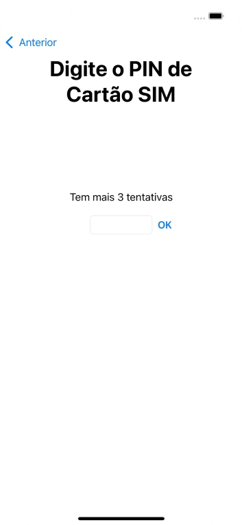 Se o cartão SIM estiver bloqueado, deve introduzir o código PIN e premir OK.