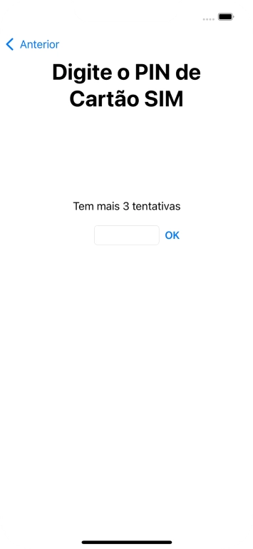 Se o cartão SIM estiver bloqueado, deve introduzir o código PIN e premir OK. Se o cartão SIM estiver bloqueado, deve introduzir o código PIN e premir OK.