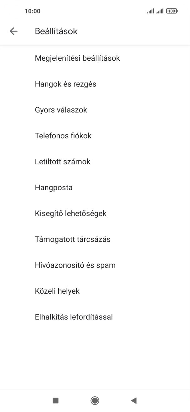 Válaszd a Telefonos fiókok lehetőséget.