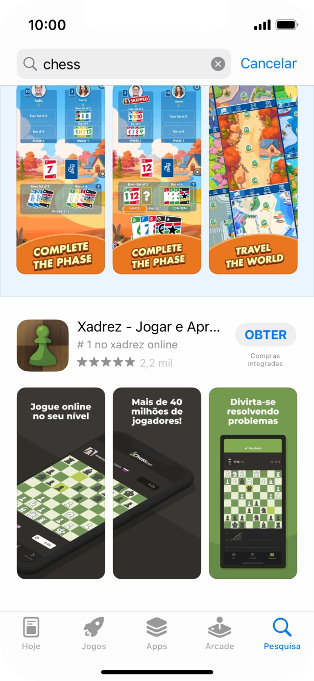 Prima a app pretendida.