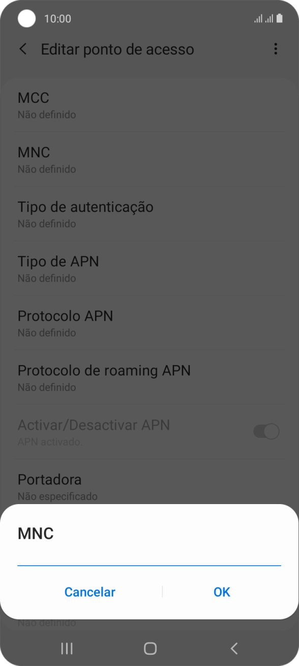 Introduza 01 e prima OK.