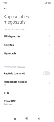 Válaszd a Hordozható hotspot lehetőséget.